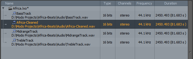 audio tracks