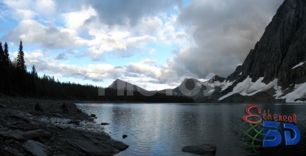 STK017_Rocky Mountain Flow Lake in Morning.444x227